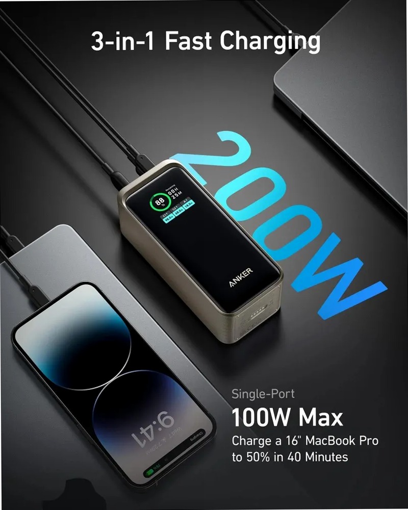 Anker Prime Power Bank da 20000mAh e 200W