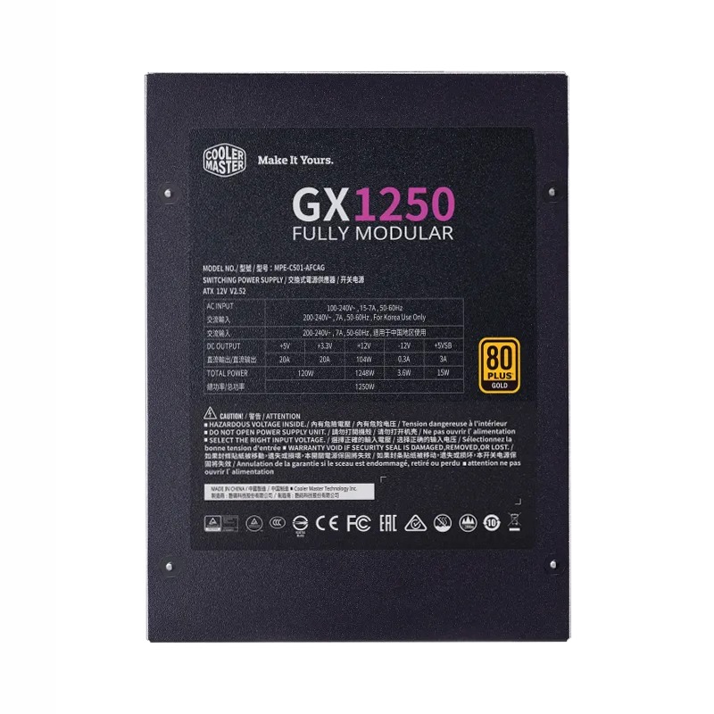 GX GOLD 1250 - V2 Full Modular 80 Plus Gold Full modulare