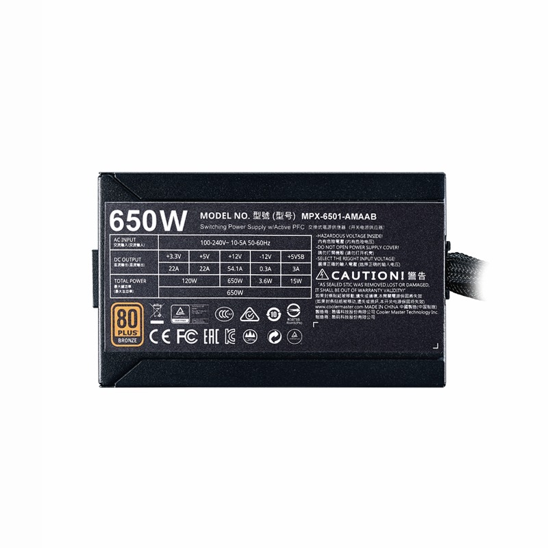 MasterWatt 650 TUF Edizione di gioco 80 Plus Bronze 650w
