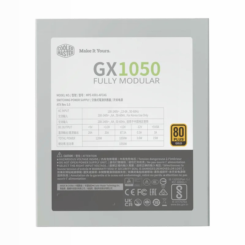 GX Gold 1050 ATX 3.0 White Edition 80 Plus Gold