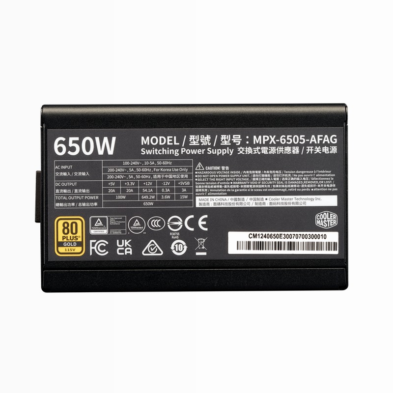 Cooler Master Elite Gold 650 | ATX 3.1 PSU ad alta efficienza 80 Plus Gold