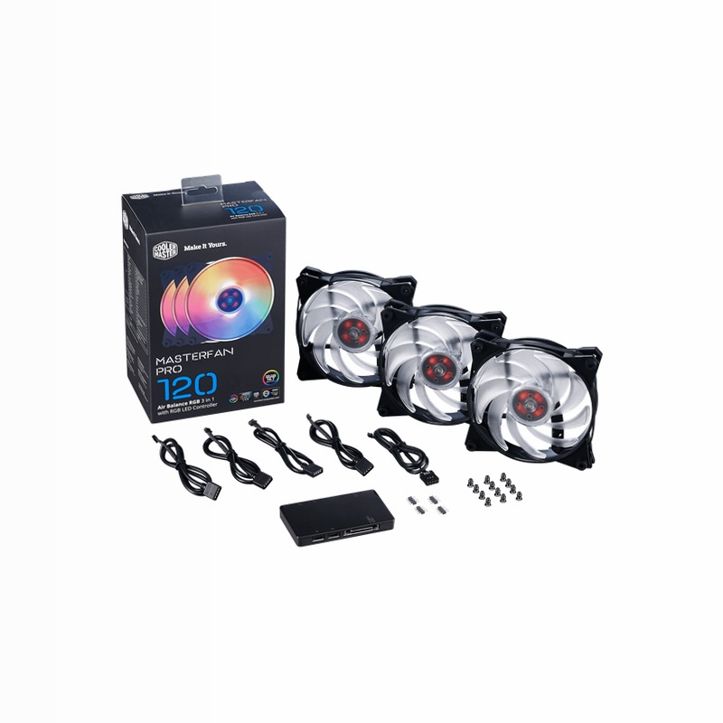 MasterFan Pro 120 Air Balance RGB 3 in 1 con controller LED RGB 120mm