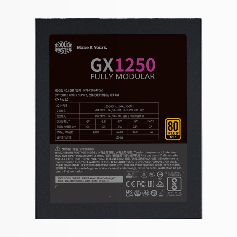 GX Gold 1250 ATX3.0 Fully Modular 80 Plus Gold PSU