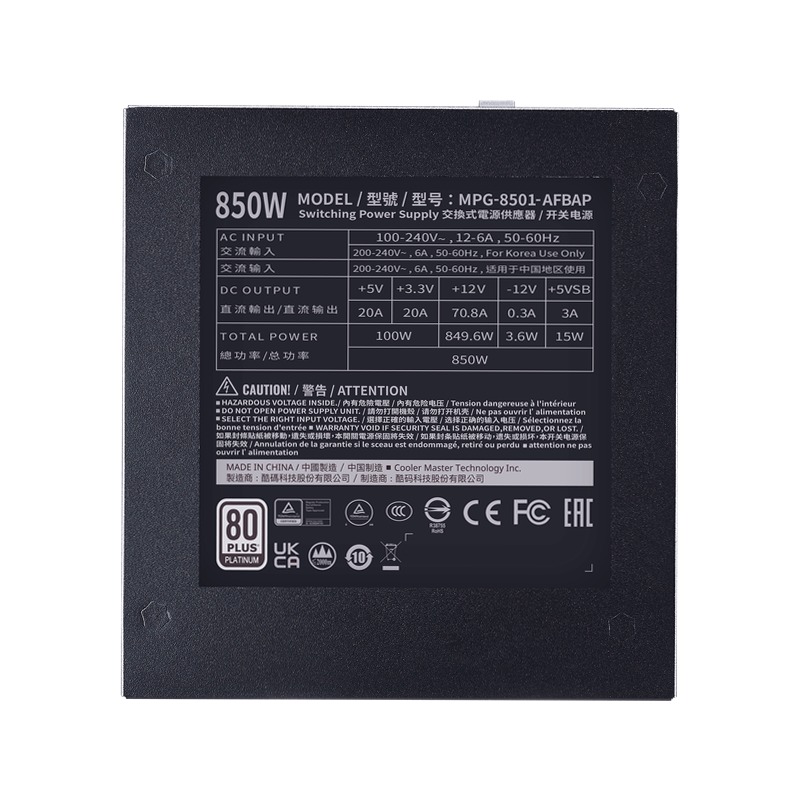 XG850 Platinum Full Modular 850W PSU Full modulare
