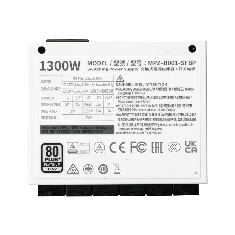V SFX Platinum 1300 230V ATX 3.1 White Edition