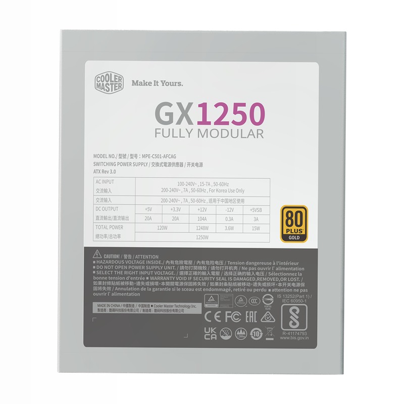GX Gold 1250 ATX 3.0 White Edition 80 Plus Gold 1000w