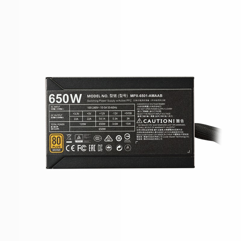MasterWatt 650 80 Plus Bronze Semi modulare