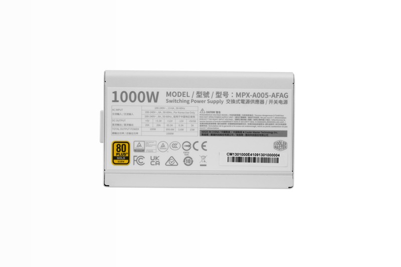Cooler Master Elite Gold 1000 White Edition (condensatori All-Japanese) | ATX 3.1 PSU ad alta efficienza 80 Plus Gold