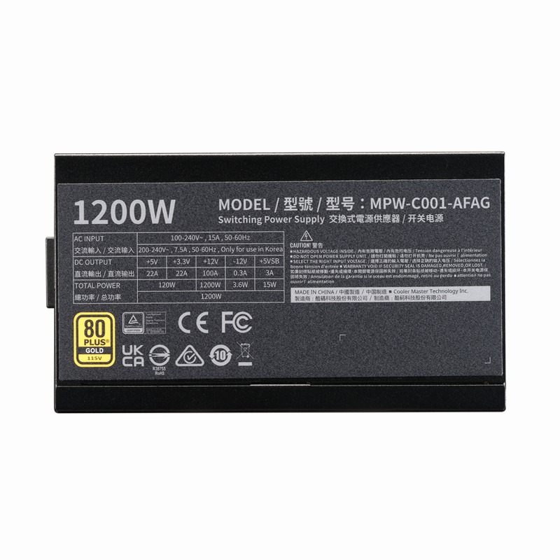 Cooler Master Elite Gold 1200 | ATX 3.1 High-Efficiency PSU 80 Plus Gold