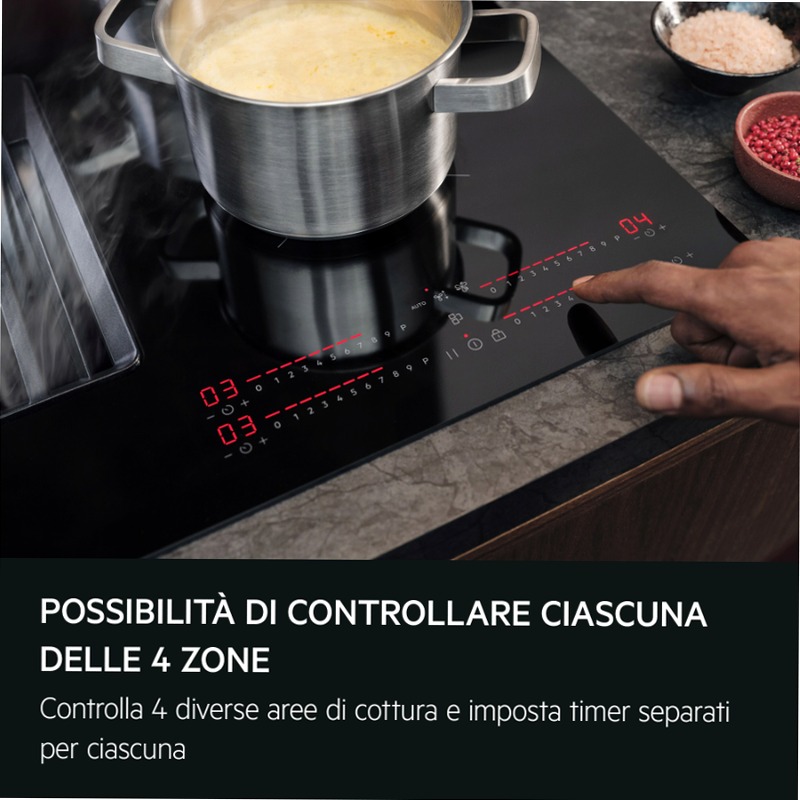 Piano ad induzione XT Bridge con cappa integrata
