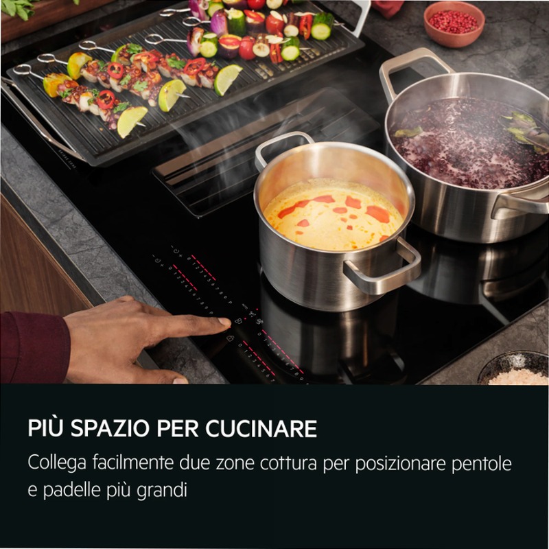 Piano ad induzione XT Bridge con cappa integrata