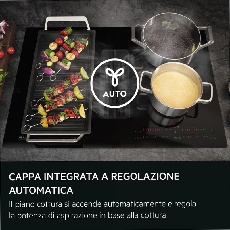 Piano ad induzione XT Bridge con cappa integrata