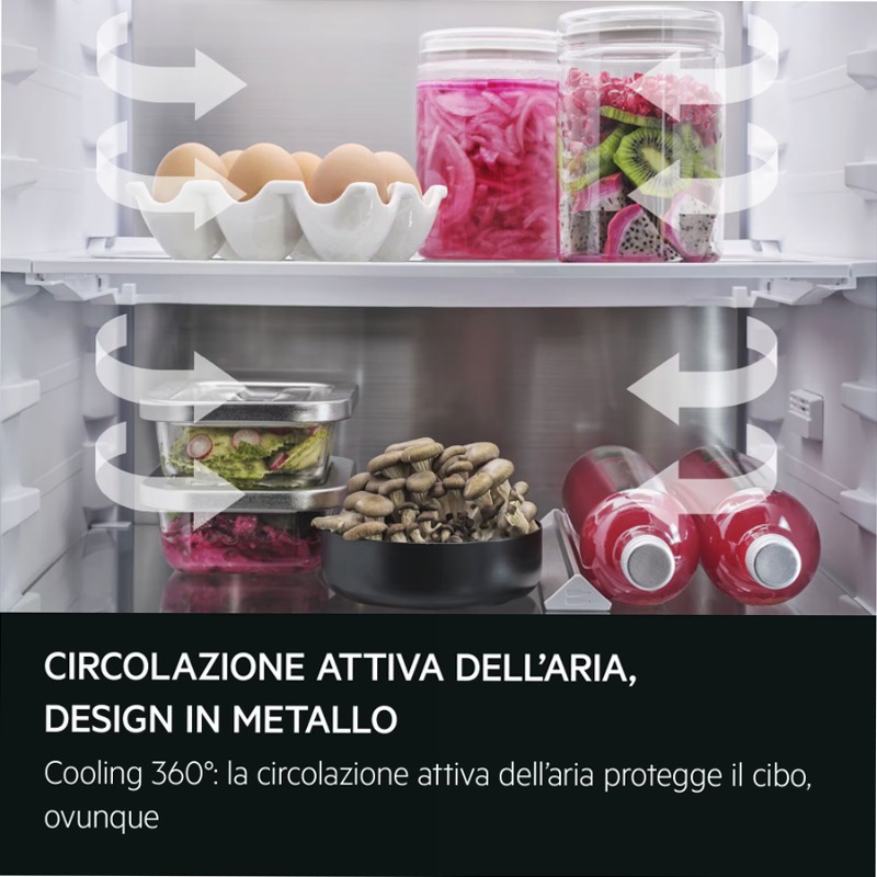 Frigocongelatore Serie 8000 Cooling 360° Acciaio