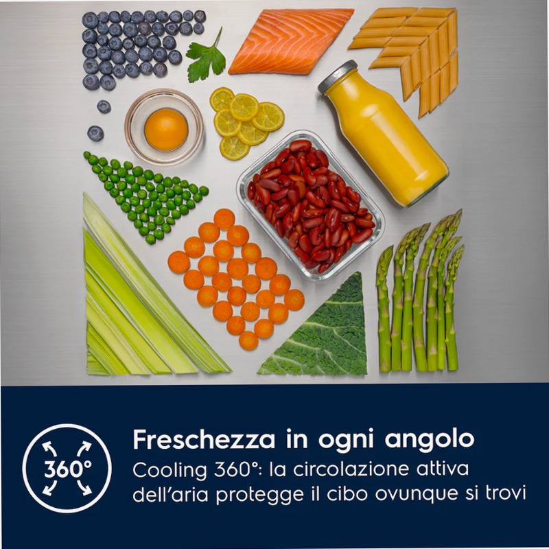 Frigocongelatore Serie 8000 Cooling 360° Acciaio