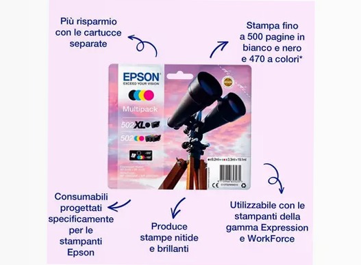 Cartucce di inchiostro originali Epson Binocolo 502