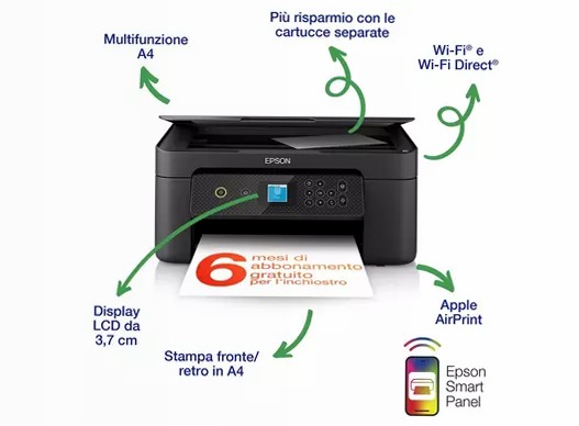 Epson XP-3200 - Multifunzione Wi-Fi Direct 100fogli A4 Inkjet 42ppm