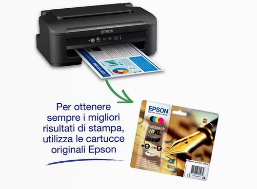 Stampante inkjet A4 WorkForce WF-2110W con connettività Wi-Fi ed Ethernet 100fogli 34ppm
