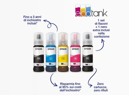 EcoTank ET-2830 stampante multifunzione A4 Wi-Fi con serbatoi di inchiostro, fino a 3 anni di inchiostro inclusi 100fogli 33ppm