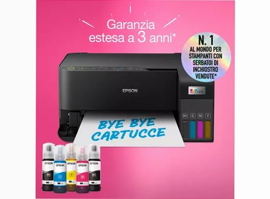 EcoTank ET-2830 stampante multifunzione A4 Wi-Fi con serbatoi di inchiostro, fino a 3 anni di inchiostro inclusi 100fogli 33ppm