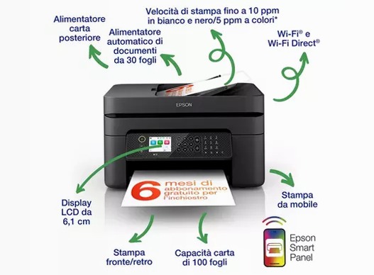 WF-2950DWF - Multifunzione A4 Wi-Fi 100fogli 33ppm