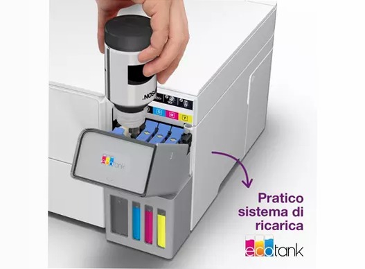 EcoTank ET-2959 Stampante multifunzione bianca A4 Wi-Fi con serbatoi di inchiostro, fino a 3 anni di inchiostro inclusi 100fogli 33ppm