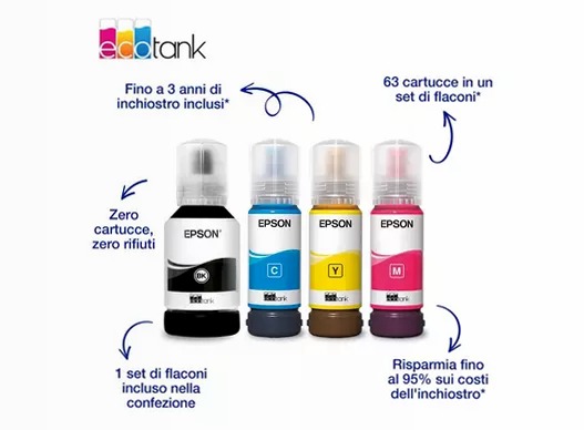 EcoTank ET-2959 Stampante multifunzione bianca A4 Wi-Fi con serbatoi di inchiostro, fino a 3 anni di inchiostro inclusi 100fogli 33ppm