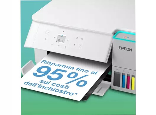 EcoTank ET-2959 Stampante multifunzione bianca A4 Wi-Fi con serbatoi di inchiostro, fino a 3 anni di inchiostro inclusi 100fogli 33ppm