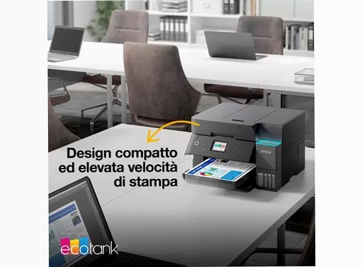 EcoTank ET-4951 Stampante multifunzione A4 Wi-Fi con serbatoi di inchiostro AirPrint con ADF, stampa fronte/retro, scansione, copia e fax, fino a 3 anni di inchiostro inclusi 250fogli 35ppm