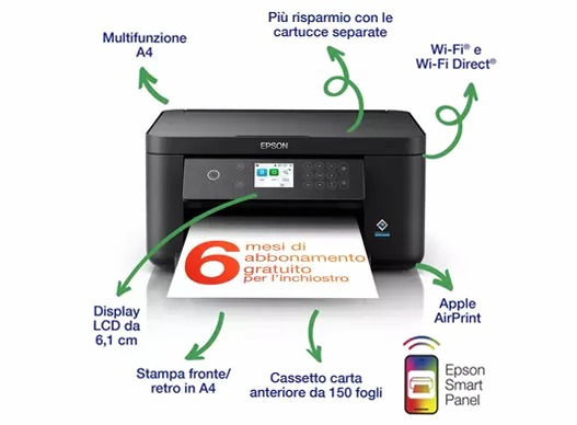 Epson XP-5200 - Stampante multifunzione A4 150fogli Cartucce 33ppm