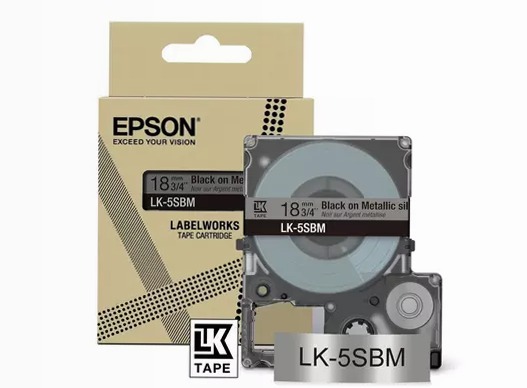 Metallic Tape – Silver/Black 18mm (9m) – LK-5SBM