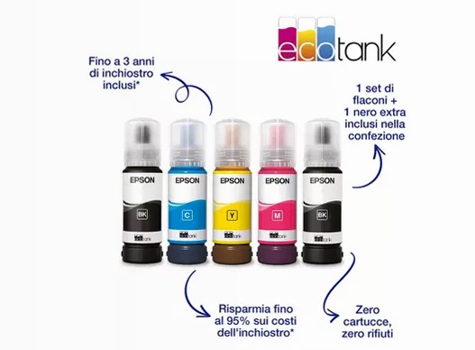EcoTank ET-4810 stampante multifunzione A4 Wi-Fi con serbatoi di inchiostro, fino a 3 anni di inchiostro inclusi 100fogli 33ppm
