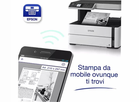 Stampante monocromatica multifunzione A4 Wi-Fi con serbatoi di inchiostro EcoTank ET-M2170 250fogli 39ppm