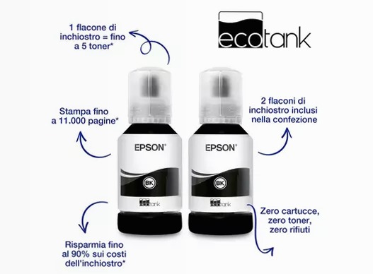 Stampante monocromatica multifunzione A4 Wi-Fi con serbatoi di inchiostro EcoTank ET-M2170 250fogli 39ppm