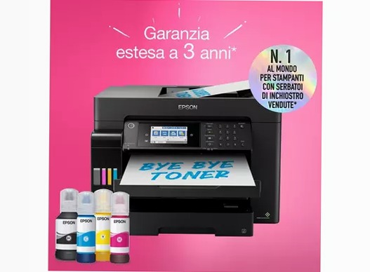 EcoTank ET-16655 Stampante multifunzione A3+ Wi-Fi con serbatoi di inchiostro ricaricabili e fax 550fogli 32ppm