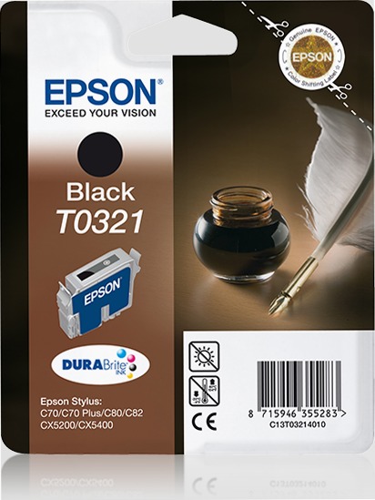 Singlepack Black T0321 DURABrite Ink