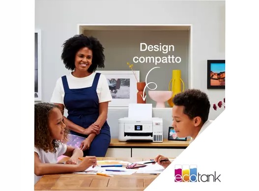 EcoTank ET-2856 stampante multifunzione A4 Wi-Fi con serbatoi di inchiostro, fino a 3 anni di inchiostro inclusi 100fogli 33ppm