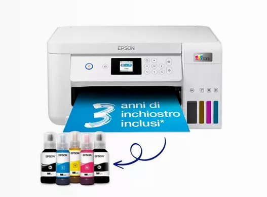 EcoTank ET-2856 stampante multifunzione A4 Wi-Fi con serbatoi di inchiostro, fino a 3 anni di inchiostro inclusi 100fogli 33ppm