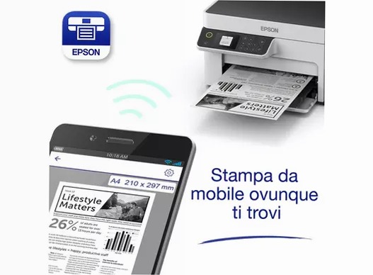 Stampante monocromatica multifunzione A4 Wi-Fi con serbatoi di inchiostro EcoTank ET-M2120 150fogli 32ppm