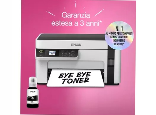 Stampante monocromatica multifunzione A4 Wi-Fi con serbatoi di inchiostro EcoTank ET-M2120 150fogli 32ppm