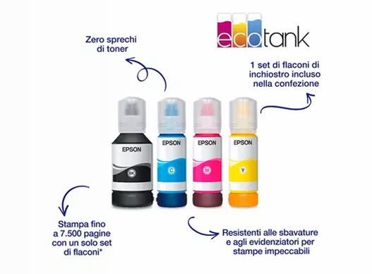 EcoTank ET-5855 Stampante multifunzione A4 Wi-Fi con serbatoi di inchiostro e fax 550fogli 32ppm
