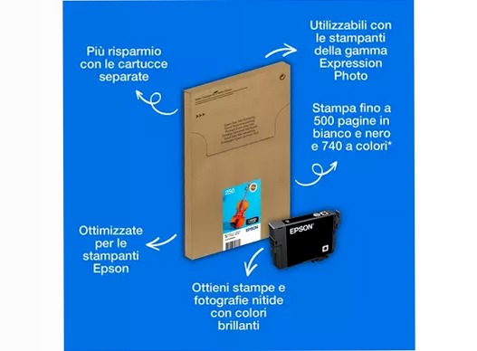 Multipack 6 colori EasyMail Claria Photo HD 250 Violino