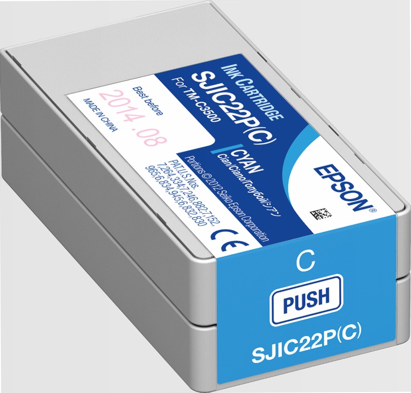 SJIC22P(C): Ink cartridge for ColorWorks C3500 (Cyan)