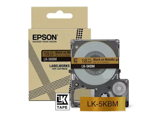 Metallic Tape – Gold/Black 18mm (9m) – LK-5KBM