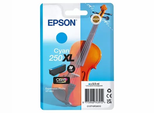 Inchiostro ciano 250XL Claria Photo HD Violino in confezione singola