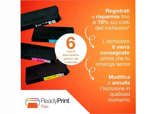 Stampante inkjet wireless multifunzione A3 WorkForce WF-7830DTWF con inchiostro gratuito per 3 mesi e abbonamento ReadyPrint* 500fogli 32ppm