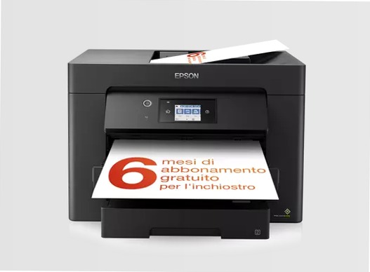 Stampante inkjet wireless multifunzione A3 WorkForce WF-7830DTWF con inchiostro gratuito per 3 mesi e abbonamento ReadyPrint* 500fogli 32ppm