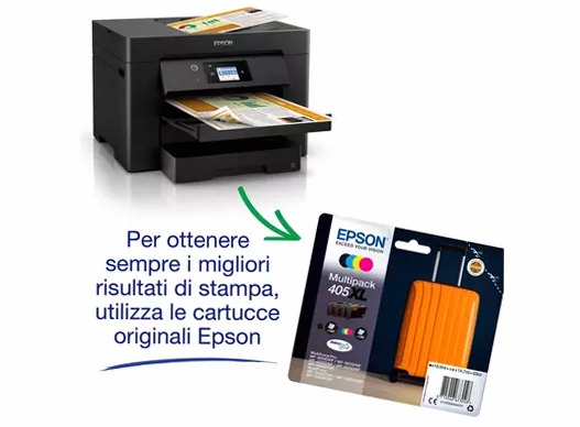 Stampante inkjet wireless multifunzione A3 WorkForce WF-7830DTWF con inchiostro gratuito per 3 mesi e abbonamento ReadyPrint* 500fogli 32ppm