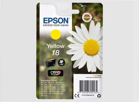 Singlepack Yellow 18 Claria Home Ink