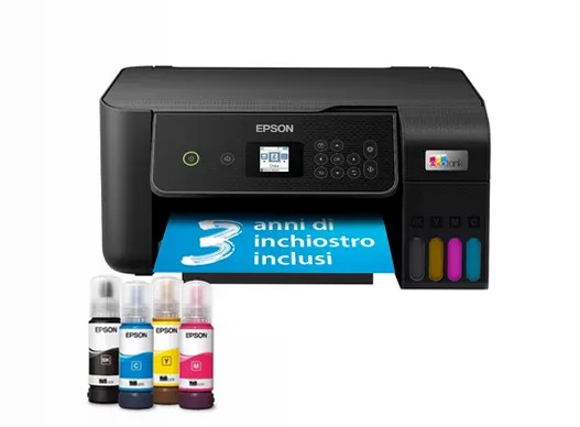 EcoTank ET-2875 stampante multifunzione A4 Wi-Fi con serbatoi di inchiostro, fino a 3 anni di inchiostro inclusi 100fogli 33ppm