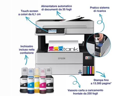 Stampante multifunzione A4 Wi-Fi ET-5150 250fogli 23ppm